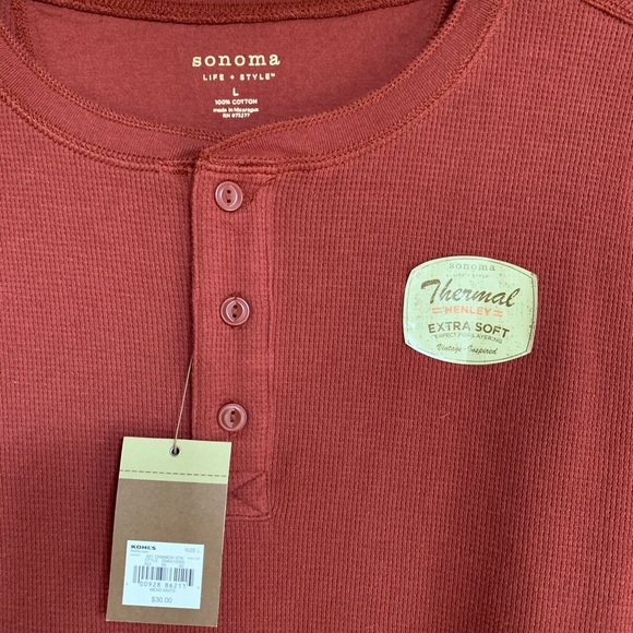 Men’s Sonoma Thermal Henley Size L - Picture 3 of 3